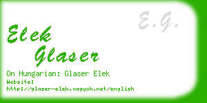 elek glaser business card